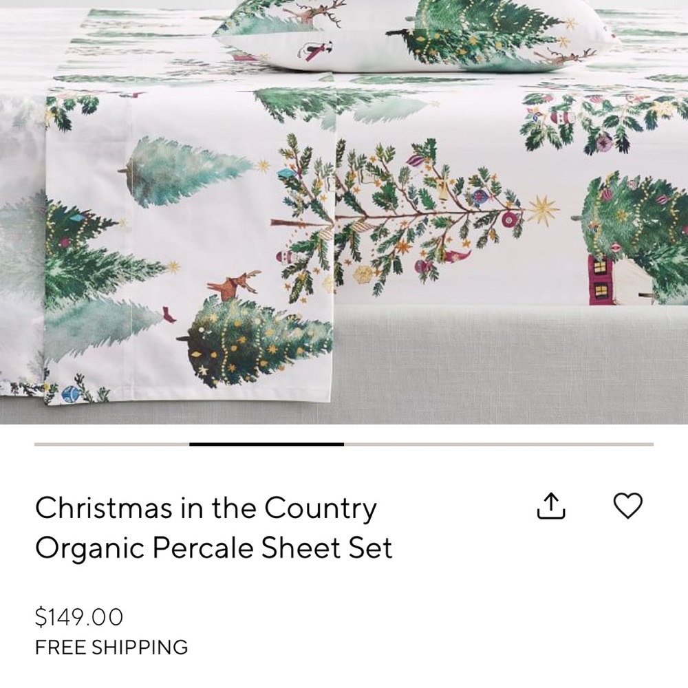 Pottery Barn CHRISTMAS IN THE COUNTRY King Size Christmas Sheets - Picture 3 of 17